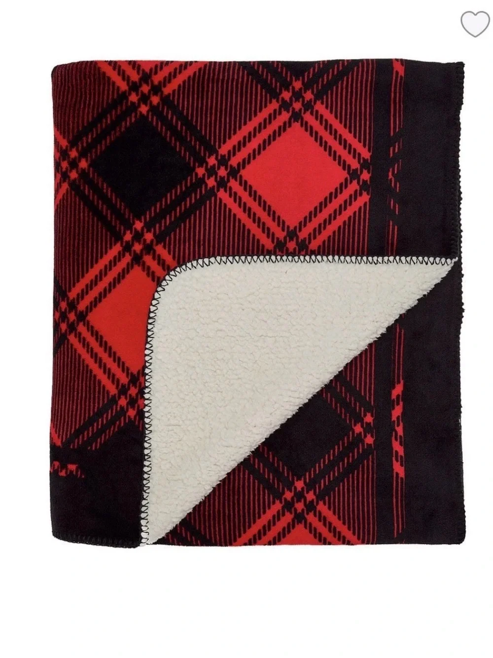Victoria’s Secret PINK Sherpa Plaid Cozy Blanket ~ 50 x 60